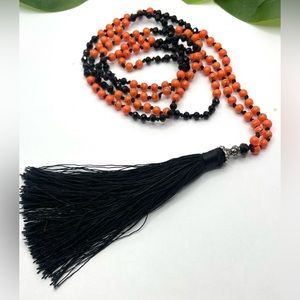 Long tassel necklace, from Bali,Indonesia, this simple but elegant handmade mala